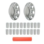 Set Of 2 Front Axle Cover Hub Cap Thread-on For Semi Truck 33MM Lug Nuts Chrome. Fixed Price $46.51.