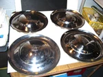 Set Of 4 1950'S Vintage Plymouth Mayflower Wheel Covers Hubcaps, 15". Fixed Price $84.55.