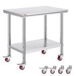 Vevor Mophorn Stainless Steel Work Table 36X24 Inch With Wheels, Casters Heavy. Fixed Price $97.95.