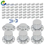 Cylinder Nut Kit 33MM Chrome Flat Top Lug Nug Axle Covers For Semi Truck. Fixed Price $122.98.