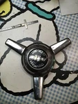 Vintage Tri-point Center Stud Chrome Hubcap Wheel Cover 6013U. Fixed Price $15.00.