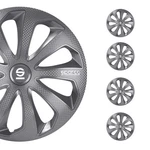 14" Sparco Sicilia Wheel Covers Hubcaps Gray Carbon Pcs. Fixed Price $73.59.