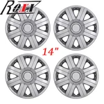 14" Set Of Wheel Covers Snap On Full Hubcaps Fit R14 Tire & Steel Rim Silver. Fixed Price $35.99.