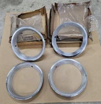 Mopar Nos 2944424 Multibody 14" Brushed Finish Trim Rings, Set Of. Fixed Price $1332.50.