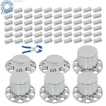 33MM Lug Nut Wheel Axle Covers Complete Chrome Flat Top Hub Kit Semi Truck. Fixed Price $119.26.