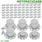 All-carb Chrome Hub Cap 33MM Kit Front Wheels 2 Rear 4 Flat Head Lug Nuts. Fixed Price $123.43.