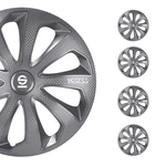 14" Sparco Sicilia Wheel Covers Hubcaps Gray Carbon Pcs. Fixed Price $79.99.