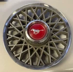1974-1978 Ford Mustang Oem Center Hub Cap Red D4ZZ1130A D4ZA-1A041-AB # 724. Fixed Price $36.00.
