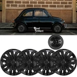 For Fiat 500L 4X Black 15" Hubcaps Wheel Cover Snap On R15 Steel Rim. Fixed Price $69.67.