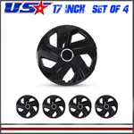Gloss Black Universal 17" Hubcaps Wheel Covers Set Of 4 Snap On For Steel. Fixed Price $57.99.