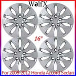 For 2008-2012 Honda Accord Sedan 16" Silver Hubcaps Full Wheel Covers Steel Rims. Fixed Price $50.99.