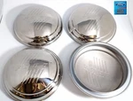 (SET/4) 1946 Ford Passenger Car Hubcaps Stainless W/ Logo Script. Fixed Price $144.95.