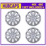 15" Set Of 4 Silver Lacquer Wheel Covers Snap On Hub Caps Fit R15 Tire+steel Rim. Fixed Price $39.99.