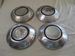 Set Of 4 Amc American Motors Hub Caps 10 In. Aluminum. Some Dents And Scuffs.. Fixed Price $40.00.