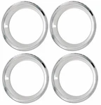 Chrome Stainless Steel Deep Dish Trim Ring Set W/ Stepped Edge 14"X7" Wheel. Fixed Price $107.05.