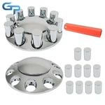 Chrome Front Axle Wheel Cover Hub Cap 33MM Lug Nuts Kit For Semi Truck Set Of 2. Fixed Price $46.35.