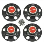 4PCS 1980-1996 Ford F150 Bronco Van Matte Black Wheel Hub Center Caps Red. Fixed Price $44.90.