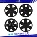 4 Pcs Black 15" Hub Caps Tire & Rim Wheel Covers Kit Fits All Makes Models. Fixed Price $37.75.