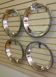 15" 2.5" Stepped Edge Chrome Stainless Steel Beauty Trim Ring Set 15X7 Wheel. Fixed Price $128.47.