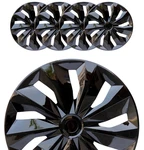 17" Black Set Of 4 Covers Full Rim Hub Caps Fit R17 Tire & Steel Wheels. Fixed Price $49.99.
