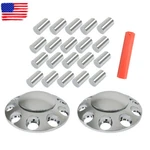 Front Axle Wheel Cover Chrome Hub Cap Thread-on Flat Head Lug Nuts Truck 33MM. Fixed Price $41.70.