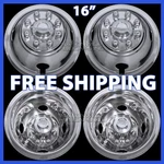 4 Ford 16" Steel Wheel Simulators Dually 8 Lug Rim Skins Liners Covers Rv. Fixed Price $199.99.