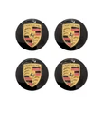 X Porsche Center Caps Concave Gloss Black Color Crest 76MM. Fixed Price $93.35.