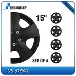 15" Set Of 4 Black Full Rim Snap On Hub Caps Covers Fit R15 Tire & Wheels. Fixed Price $37.20.