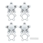 (SET/4) Chrome Metal Hub Caps On 5" Vintage Bullet Spider Wheel Covers. Fixed Price $199.99.