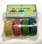 1970 Volkswagen Vw Erasers Set 4 - Never Opened New. Fixed Price $39.95.