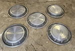 Set Of 1972 Cadillac 15" Wheel Covers Hubcaps 1973 Vented. Fixed Price $329.00.