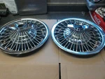Wheel Covers Pair 1965-1967?? Buick Special 14" Inch Wire Spoke Spinner Hubcaps. Fixed Price $89.50.