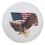 Spare Tire Cover, White Wheel With American Eagle Usa Flag Pvc Leather .... Fixed Price $29.81.