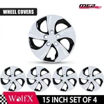 White & Black 15" Hubcaps For 2013-2015 Honda Civic Set Of 4 Bolt-on Wheel Cover. Fixed Price $50.99.