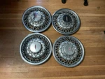 Set Of Four, 1979-80 Oldsmobile Toronado Wire Hubcaps #4065. Fixed Price $90.00.