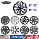 4PCS Hub Caps 14" 15" 16" 17" Silver/black Wheel Covers Snap On Tire & Steel Rim. Fixed Price $35.99.