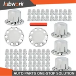 Labwork Semi Truck Hub Wheel Axle Center Caps W/ 33MM Lug Nut Covers. Fixed Price $118.25.
