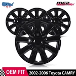 For 2002-2006 Toyota Camry 15" Hubcaps Snap-on With Retention Rings Black 4PCS. Fixed Price $55.99.