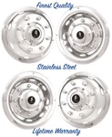 19.5" Universal Ring Mount Stainless Wheel Simulator Rim Liner Covers Set. Fixed Price $386.58.