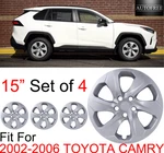 15" Set Of 4 Hubcaps For 2002-2006 Toyota Camry Wheel Rim Covers Snap On Silver. Fixed Price $48.99.