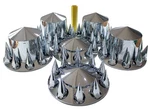 Hubcaps Abs Plastic Chromed 33MM Thread Pointed Semi Truck Jiaru Front Rear. Fixed Price $209.99.