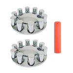 New 33MM Front Axle Wheel Cover Chrome Thread-on Hub Cap Flat Head Lug Nuts. Fixed Price $45.76.