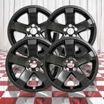 Set Of Gloss Black 5 Spoke 18" Wheel Skins For 2009-2014 Dodge Challenger. Fixed Price $80.95.