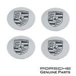 Genuine Porsche 911 993 996 Boxster 4X Wheel Center Caps Black On Silver. Fixed Price $239.00.