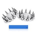 Xiuhua Chrome Abs Front Axle Wheel Cover For Semi 22 Inches, Spiked. Fixed Price $75.99.