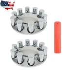Chrome Hubcap Kit Front Axle Wheel Cover Thread-on 33MM Flat Head Lug Nuts. Fixed Price $41.55.