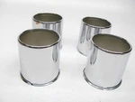 (4) Unboxed HC-217A Chrome Wheel Center Hub Caps 3-9/16" Od 3.3" Push-thru. Fixed Price $26.95.