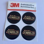 4 Pcs Weld Racing Wheel Emblem Rim Center Sticker For Push Tru 3M. Fixed Price $24.99.