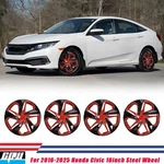 16" Hubcap Red & Black Lacquer Wheel Covers For 2016-2026 Honda Civic Sedan. Fixed Price $57.99.