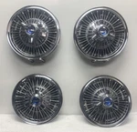Set 1966 1967 Ford Mustang Fairlane Galaxie 14" Wire Hubcap Tri Bar Spinner. Fixed Price $499.95.